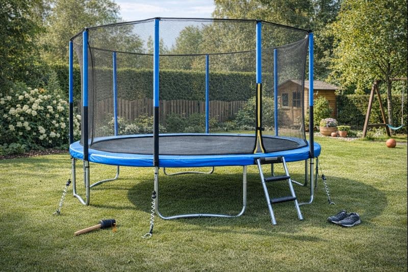 Jak bezpiecznie ustawić trampolinę w ogrodzie